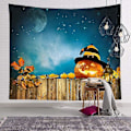 Pikkukuva 2 / 4: Tapestry-kurpitsapumppu Halloween-matto Koti Sisustus Yökuu Hippi Tapestry Seinävaate Katto Sisustus-12 150 * 150, Lyhyt Plussi
