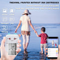 Miniatyrbild 3 av 7: Mini termisk skrivare, Bluetooth-etikettskrivare, bärbar etikettskrivare, kompatibel med Android och iOS (med 5 rullar papper + 5 färgade pennor)