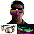 Miniatyrbilde 2 av 5: Fargerike LED-briller El Lysende Skygger Blinkende Rave Kostyme Maske Natt Show Glød Festforsyninger Juledekorasjoner