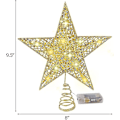 Miniatyrbilde 2 av 5: Juletrær Toppstjerne Med Vakre Led-lys. Metall Glitter Julestjerne Tre Topper For Jul