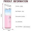 Miniatyrbild 3 av 4: Nano Mist Sprayer, ansiktsångare Nano Mister Hydration Spray för daglig användning, USB-laddningsbar bärbar, nano Handy Mist B1017-258