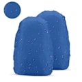 Miniatyrbild 1 av 5: Vattentätt regnskydd för ryggsäck i nylon - Regntät utomhusutrustning för 18-25L ryggsäck - Blå, 2-pack