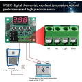 Miniatyrbild 4 av 5: 2 stycken W1209 temperaturregulatormodul, DC 12V mikrodigital termostat, elektronisk temperaturkontrollmodul, -50-110°C, med vattentät NTC P