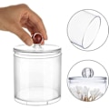 Miniatyrbillede 4 af 4: 2 stk. Transparente bomuldsdispensere Runde opbevaringsbokse med låg f