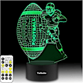 Miniatyrbillede 1 af 5: Fodboldgaver til mænd 3D Illusion Lampe med 7 Farver Timer Fjernbetjening Fødselsdagsgaver til 6 7 8 9 10 År Gamle Drenge Gaver til Drenge (fotb 7cb)