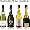 Miniatyrbillede 4 af 5: 3 stk. sorte champagnepropper i rustfrit stål til forsegling af champagne og mousserende vin - ingen lækage, ingen spild - champagnepropper i rustfrit stål til mousserende vin