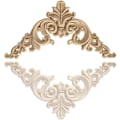 Miniatyrbild 4 av 4: Träornament för möbler 4 st träornament ornament för möbler träskärning applikation ornament trä möbler väggdekor trä, 12 * 12