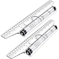 Miniatyrbillede 1 af 4: 2 stk. Plastik Måle-Rullelineal, Tegne-Rullelineal, Parallel Lineal, Multifunktionel Tegne-Design Lineal Til Måling, Tegninger, Stu