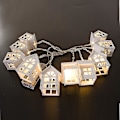 Miniatyrbillede 4 af 5: 2m 10 LED Træhus Formet Lysstreng Garland Juletræspynt Julehjem Dekorationer Noel Navidad Kerst Dekoration
