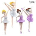 Miniatyrbillede 1 af 5: 4 stk. Balletpige PVC Figuriner Håndværk DIY Miniature Fe Have Kage Dekorationer Niuniu