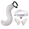 Miniatyrbild 4 av 4: Hårklämmor Tuppstjärt Djur Element Justerbar Faux Päls Solid Varg Svans Öron Halsband För Cosplay (Svart)