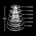 Miniatyrbild 2 av 5: Rund Macaron-Tårta 6-Vånings Transparent Kakställ Plast Macaron Displayställ För Bröllop Födelsedagsfest Dessert