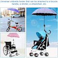 Miniatyrbilde 2 av 5: Paraplyholder for barnevogn, 360° justerbar sykkelparaply strekkmontering stativholder babyvogn barnevogn sykkelstol