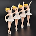 Miniatyrbillede 5 af 5: 4 stk. Balletpige PVC Figuriner Håndværk DIY Miniature Fe Have Kage Dekorationer Niuniu