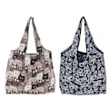 Miniatyrbillede 1 af 5: 2 stk./pakke Foldbar indkøbspose Genanvendelige Eco poser Til grøntsager Dagligvarepakke Kvinders Shopper taske Store håndtasker Tote tasker Lommepose