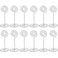 Pikkukuva 1 / 5: 12 kappaleen pöytänumerokortinpidikkeen valokuvanpidiketelineet Aseta paperivalikkoklipit, ympyrän muoto, hopea