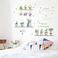 Miniatyrbild 5 av 5: En uppsättning väggdekaler, krukväxter blommor väggdekal vardagsrum väggdekor, sovrum kontor väggdekor