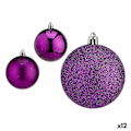 Miniatyrbild 1 av 2: Set med julgranskulor Lila Plast 7 x 8 x 7 cm (12 stycken)