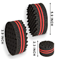 Miniatyrbild 3 av 4: Svampar borstar, set med 2 dubbelsidiga små hål (8 mm hål) Afro Curl Curl Svampar borstar med 6,69\" metall styling kam