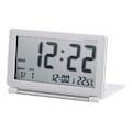 Miniatyrbild 1 av 4: Elektronisk Resa Digital LCD Alarm Klocka Kalender Bärbar Slank Vikbar Tyst Skrivbordslarm Klocka (VIT)