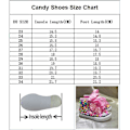 Pikkukuva 2 / 4: Lasten Lollipop Rainbow Candy Canvas Simulaatio DIY Helmikengät Tyttöjen Syntymäpäiväjuhlat Kimaltavat Kengät Paras Syntymäpäivälahja (32, A)