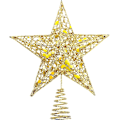 Miniatyrbild 1 av 4: Glittrande Julgrans Topp Metall Julgrans Topp Hallow Wire Stjärna Topp För Jul Hem Dekoration-guld