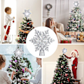 Miniatyrbilde 4 av 4: Juletrærtopp med lysende snøfnugg, snøfnugg og stjerne som roterer med LED-projektor, hvit snøfnugg og stjerne