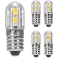 Miniatyrbillede 1 af 4: 4 Pak 6v E10 LED Pærer med 2835 Skruebase 4 SMD Chips Gul Opgradering til Forlygte Lommelygte Lommelygte
