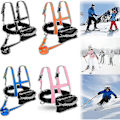 Miniatyrbild 1 av 3: Barn Skidsele, Skid Säkerhetsaxelrem, Skidträningssäkerhetskoppel Snowboardträningsele Trainerwanan)（Svart）