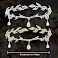 Miniatyrbilde 3 av 5: Bryllupskrone Hodebånd Krystall Henger Tiara Hodebånd Blad Hodebånd For Pageanter Bryllup Prom Bursdag Nyttår Valentinsdag - Gull Og Sølv(2pak
