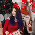Miniatyrbild 3 av 3: 2 stycken julhuvudband, flerfärgade tomteluvor med 3D-hattdesign för jul- och semesterfester