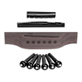 Miniatyrbild 1 av 5: 1 Set Gitarrstall Set Fleranvändningsbar Hög Stabilitet Justerbar Akustisk Gitarr Rosewood Stall Sadel Kit för Instrument,A