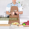 Miniatyrbild 5 av 5: Kockförkläde, Justerbart Korsrygg Canvasförkläde, Vattenavvisande Multifunktionellt