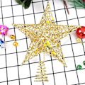 Miniatyrbild 3 av 4: Glittrande Julgrans Topp Metall Julgrans Topp Hallow Wire Stjärna Topp För Jul Hem Dekoration-guld