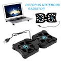 Miniatyrbillede 4 af 5: Octopus-formet bærbar foldbar notesbog bærbar computer dobbelt USB-ventilator køler kølebase