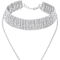Miniatyrbillede 3 af 5: 2 Stykker Rhinestone Tassel Choker Halskæde Multi-lags Bred Krave Halskæder Tassel Kæde Halskæder Til Kvinder Piger Favorit