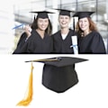 Miniatyrbillede 3 af 5: Justerbar studenterhue til studenterfest - Fancy Dress tilbehør (sort+gul)