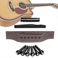 Miniatyrbild 5 av 5: 1 Set Gitarrstall Set Fleranvändningsbar Hög Stabilitet Justerbar Akustisk Gitarr Rosewood Stall Sadel Kit för Instrument,A