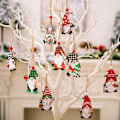 Miniatyrbild 3 av 5: 9 st/ask Julhänge med Snodd Röda Pärlor Olika Former Tomte Dvärgdocka Biltillbehör för Fest (E)