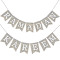 Miniatyrbilde 1 av 4: Ramadan Kareem Bunting Banner Eid Feiring Hengende Banner Burlap Bunting Dekorasjon