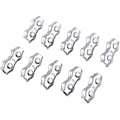 Miniatyrbilde 3 av 5: Dupleksklips Ståltråd Kabelklips Tykkelsesmåler Wire Tauklips U-formet Klips Ring Topphylse Klips (sølv) (10 stk)