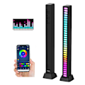 Miniatyrbillede 1 af 5: 32 RGB LED Bil Lydsstyring Lys Stemmeaktiveret Pickup Musik Rytmelampe, Batteridrevet, Sort