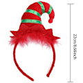 Miniatyrbild 2 av 3: 2 stycken julhuvudband, flerfärgade tomteluvor med 3D-hattdesign för jul- och semesterfester