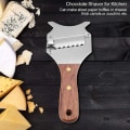Miniatyrbillede 3 af 5: Truffelhøvl, rustfrit stål trøffelostskærer, justerbar chokoladeblade med holdbart træhåndtag til køkkenudstyr
