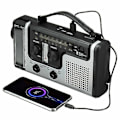 Miniatyrbild 1 av 5: Multifunktionell Solcellsdriven Handvev Radio AM/FM/SW Nödradio Med LED-ficklampa