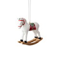 Miniatyrbild 1 av 5: Retro Julhängande Smycke Söt Färgad 3D Cartoon Gunghäst Resin Hängande Ornament (Vit)