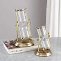 Miniatyrbilde 4 av 4: Tomt flaske timeglass Tomt timeglass 360 grader roterende, gravering messing sandklokke metall sandklokke, stor unik antikk timeglass
