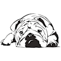 Miniatyrbild 1 av 4: Bulldog Dog Art väggdekaler för heminredning PET valp väggmålning för pojkar i barnrum