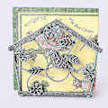 Miniatyrbillede 5 af 5: Stående Papir Metal Serviet Holder Stativ Til Hjem, Køkken, Borde, Indendørs, Udendørs, Fugl Blomst Design (Blå)