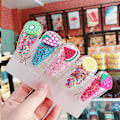 Miniatyrbild 2 av 5: 15-pack flicklås hårklämmor för flickor, glänsande frukter, genomskinliga spännen, kvicksand glitter paljetter spännen, söta hårklämmor, barn flickor styling accessoarer